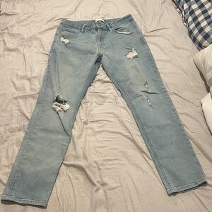 ASOS Light Blue Distressed Slim Jeans